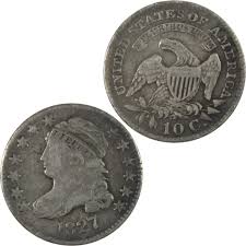 1827 Pointed Top Capped Bust Dime VF Very Fine Silver 10c ...