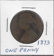 GREAT BRITAIN PENNY 1873 VG QUEEN VICTORIA LAUREATE BUST ...