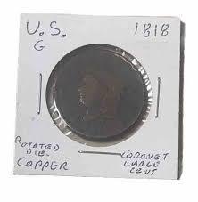 1818 1C BN Coronet Head Cent With Rotated Die | eBay