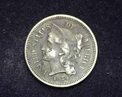 1879 Three Cent Nickel F Some porosity - US Coin ...