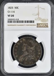 1825 Bust Half Dollar 50C O-114 VF20 Rotated Reverse NGC ...