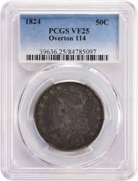 1824 Bust Silver Half Dollar O-114 VF25 PCGS | eBay