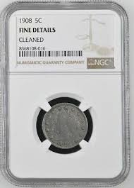 1908 Liberty Nickel 5 Cent Philadelphia Mint NGC Fine ...