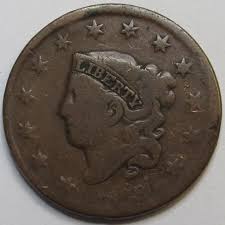 183_ Coronet Head Large Cent - Dateless Coronet Type Large ...