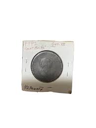 1782 King George III Antique VINTAGE OLD 1/2 Penny Coin | eBay
