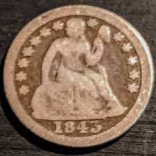 Vintage 1843 Nice Grade Civil War Seated Liberty Silver Dime ...