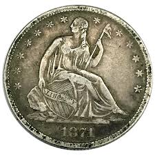 1871 S Seated Liberty Half Dollar. For Sale at Ruby Lane