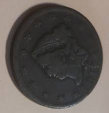 1817 Coronet Head Large Cent 1c 13 Stars Fine US Coin ...