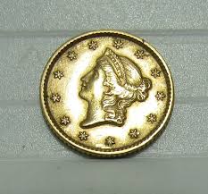 Sold at Auction: 1853 US 1 DOLLAR GOLD COIN