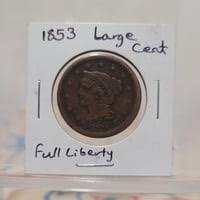 1853 U.S. Braided Hair Large Cent Coin | Mercari