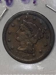 1851 Braided Hair Large Cent Copper Coin VF | eBay