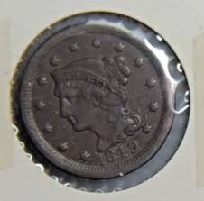 1849 Braided hair Large Cent Penny | eBay