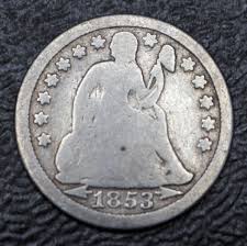 1953 USA TEN CENT DIME - SEATED LIBERTY - .900 SILVER ...