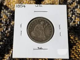 United States USA 25 Cents 1854 - Silver Seated Liberty ...