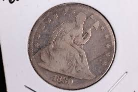 1880 Liberty Seated Half Dollar, Affordable Circulated Coin ...