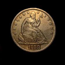 1858 S Liberty Seated Silver Half Dollar AU Type Coin 50c ...