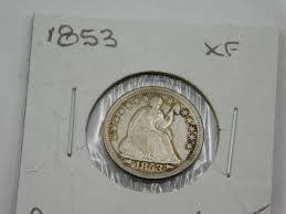 1853 Seated Liberty Half Dime, Arrows Extra Fine (C15/ 602 ...