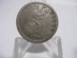VERY OLD VERY RARE 1876 CC SEATED LIBERTY QUARTER A.UNC ...