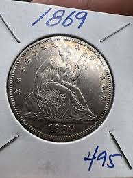 1869 Seated Liberty Half Dollar Beautiful High Grade Coin ...