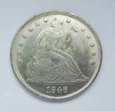 1846, One Dollar Coin, Seated Statue of Liberty. Rare. - Etsy