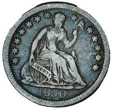 1850-O Seated Liberty Half. Pleasingly Toned & Original. (B) Free Shipping. | eBay