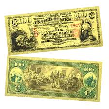 US 100 Dollars Gold Foil Banknotes 10pcs in Shell ...