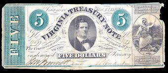 CR #13 Virginia Obsolete Five Dollar Treasury Note 1862 ...