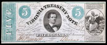 CR #13 Virginia Obsolete Five Dollar Treasury Note 1862 ...