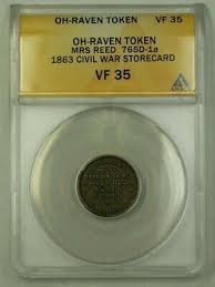 Oh-Raven Token Mrs. Reed 765D-1a 1863 Civil War Storecard ...