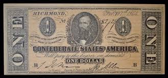 1864 CONFEDERATE STATES OF AMERICAN CIVIL WAR ONE DOLLAR ...