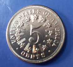 1866 Shield Nickel With Rays Tribute Token Restrike - Etsy