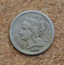 1865 Three Cent Nickel - Choose by Grade - Civil War Era ...
