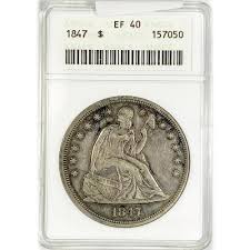 Sold at Auction: 1847 Seated Liberty Dollar ANACS EF40