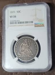1871 seated liberty half dollar 187150C 50C 1871 VF VF35 35 ...