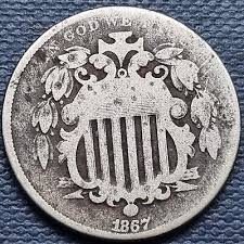 1867 Shield Nickel 5c Circulated #83010 | eBay