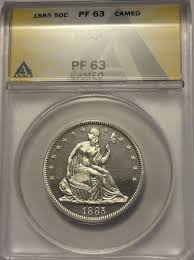 1885 PROOF Seated Liberty Half Dollar under Graded PR63 ...