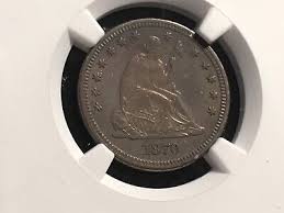 1870 seated liberty quarter NGC Unc. Details see description ...
