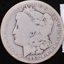 1890-CC Morgan Silver Dollar, About Good Circulated Coin ...