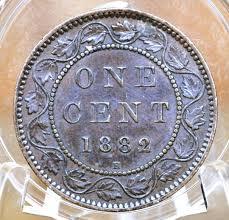 1882 Canadian Cent - XF-AU (extremely Fine) Grade ...