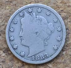 1883 V Nickel WITH Cents - Rarer Variety 1883 V Nickel W ...