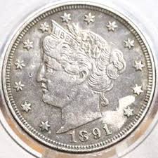 1867 Union Shield Nickel, 1891-1893, 1899 and 1907-1908 ...