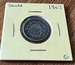 1867 Shield Nickel 5 Cent Piece Good Condition | eBay