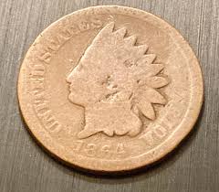 1864 Indian Head Penny Small Cent Civil War Era Coin Rough ...