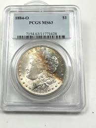 1884-O MORGAN DOLLAR / BEAUTIFUL BLUE/ORANGE TONED OBV ...