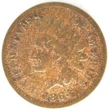 1864 Indian Head One Cent US Penny With L Bronze Coin United ...
