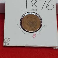1876 Indian Head Copper Bronze Cent Penny Coin AG About Good ...