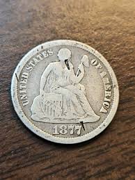 1877-CC Liberty Seated Early US Silver Dime 10C - Carson ...