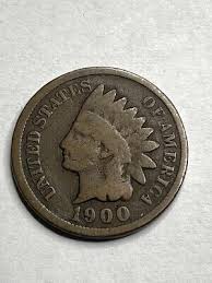 1900 Indian Head Cent (G) Good Bronze Penny 1c US Coin ...