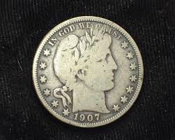 1907 D Barber Half Dollar VG/F - US Coin — Huntington Stamp ...
