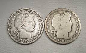 1902 & 1902-O Silver Barber Half Dollars AQ175 - Decatur ...